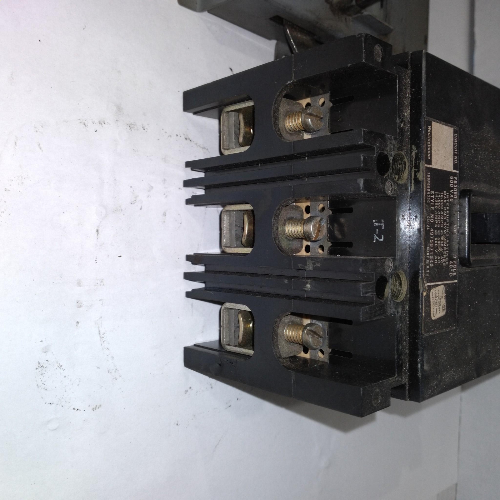 WESTINGHOUSE FB3050 50A 3POLE 600VAC with operator switch as in picture