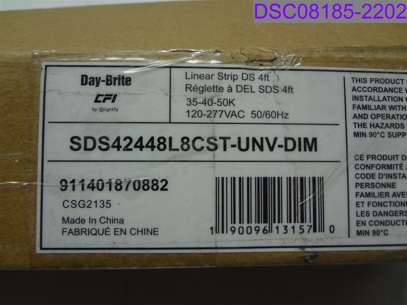 Day-Brite 4′ Linear Selectable Strip Light 2430/3640/4850L SDS42448L8CST-UNV-DIM