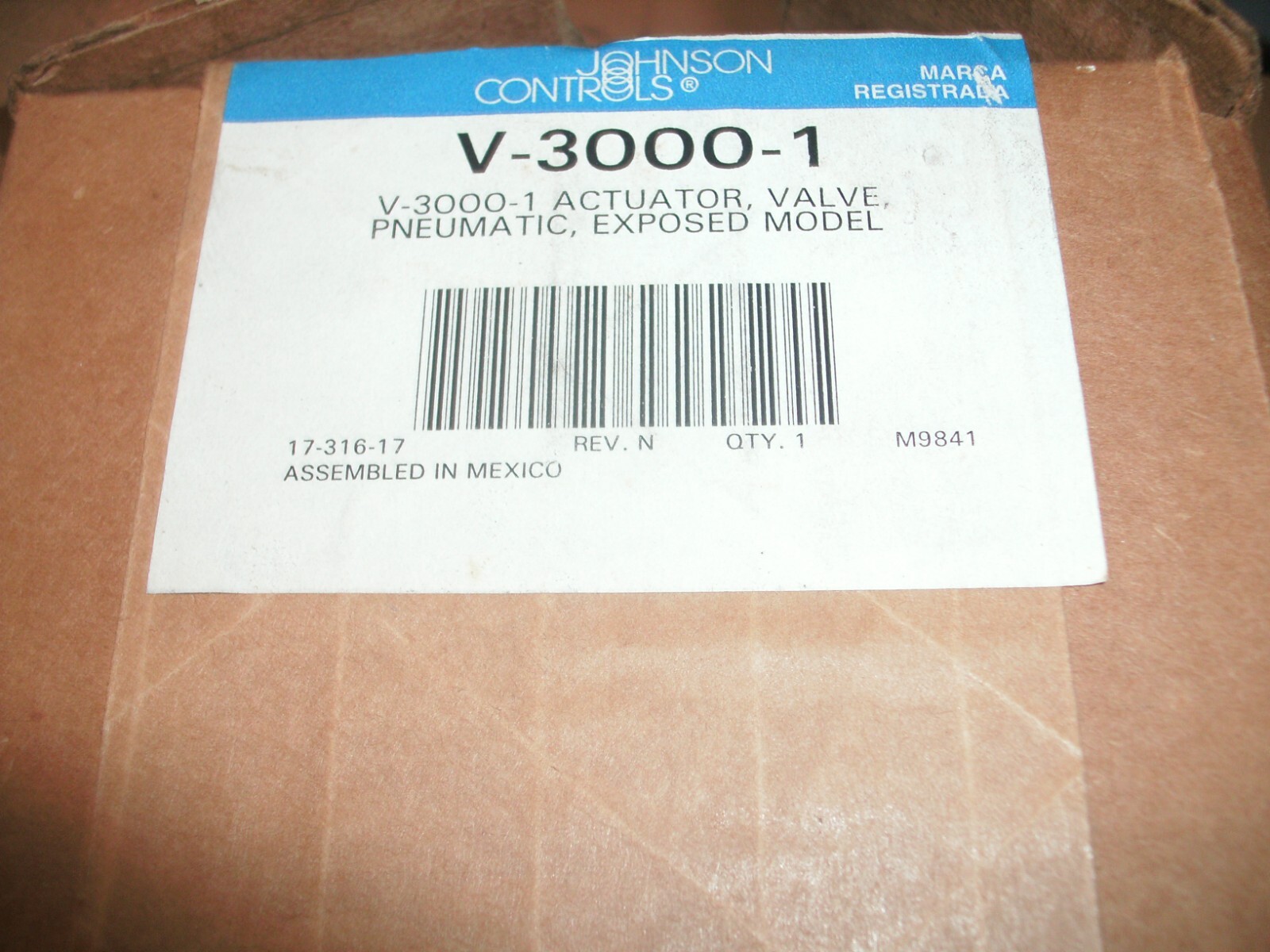 JOHNSON CONTROLS V-3000-1 PNEUMATIC ACTUATOR VALVE EXPOSED MODEL – 2 AVAILABLE