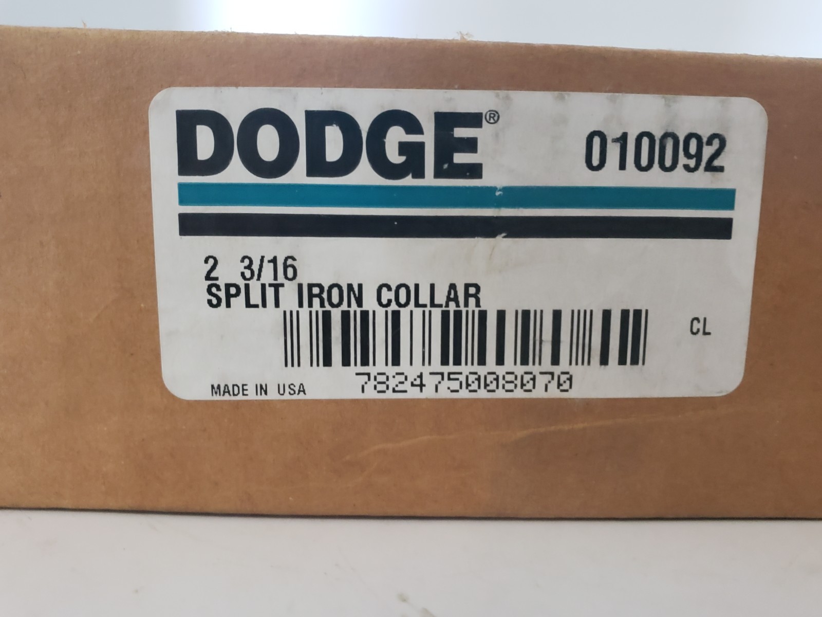 BALDOR DODGE 010092 SPLIT IRON COLLAR 2-3/16″, NIB
