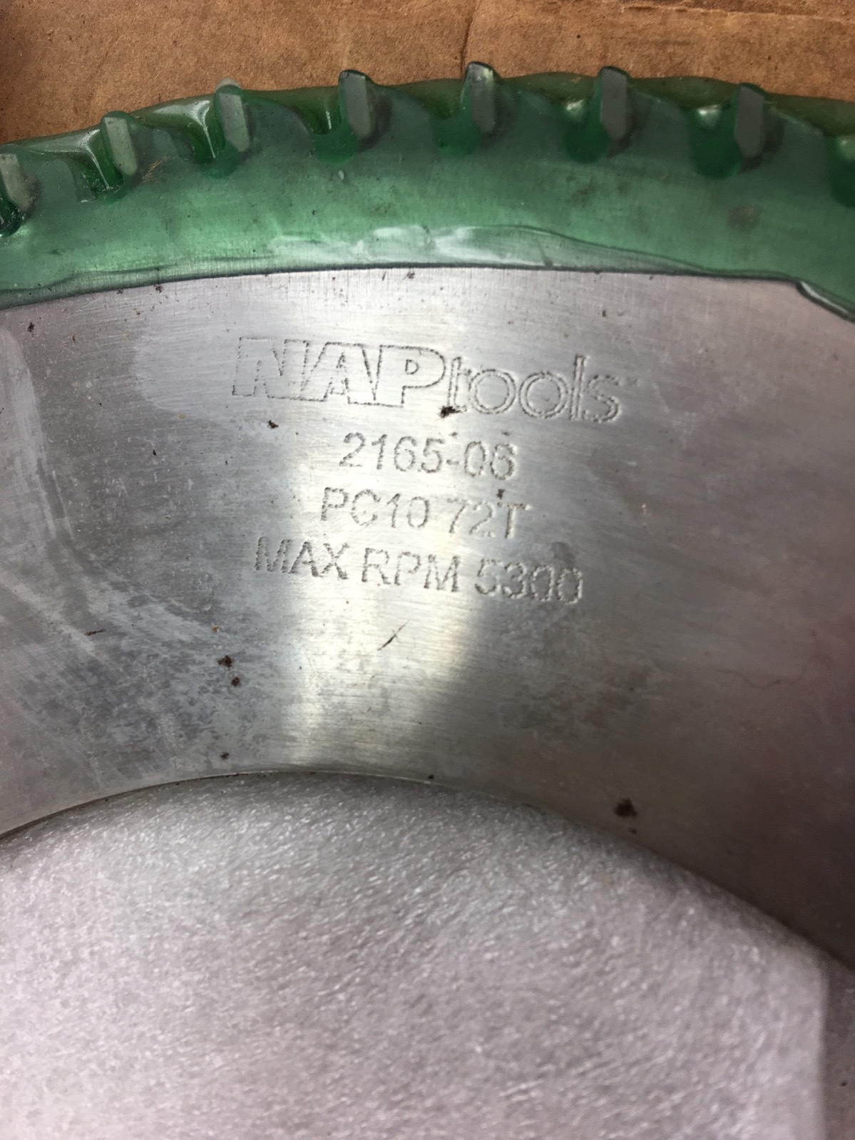 NEW BOX OF 2 NAP GLADU 2165-06 PC10 72T 5300 RPM CARBIDE TIPPED SAWBLADE, B372