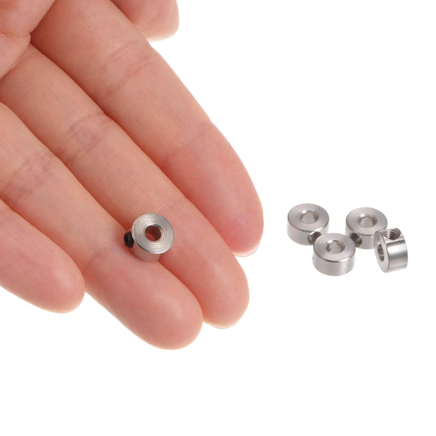 uxcell 10pcs Set Screw Collars 3.05mm Bore Shaft Collars, 8mm OD, 4mm Width,…