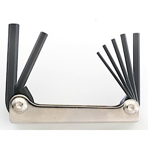 Bondhus Set 9 Hex Metal Handle Fold-Up L-Wrenches 5/64-1/4″ (14589)