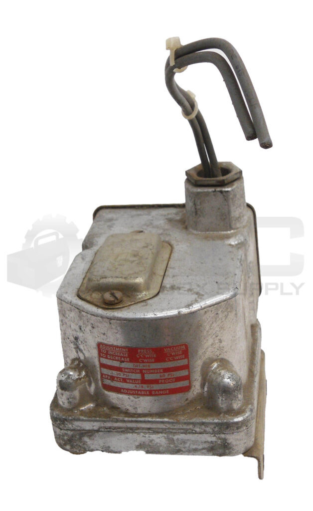 BARKSDALE D1T-H18 PRESSURE OR VACUUM ACTUATED SWITCH 10A 480VAC .1-20PSI 60PSI