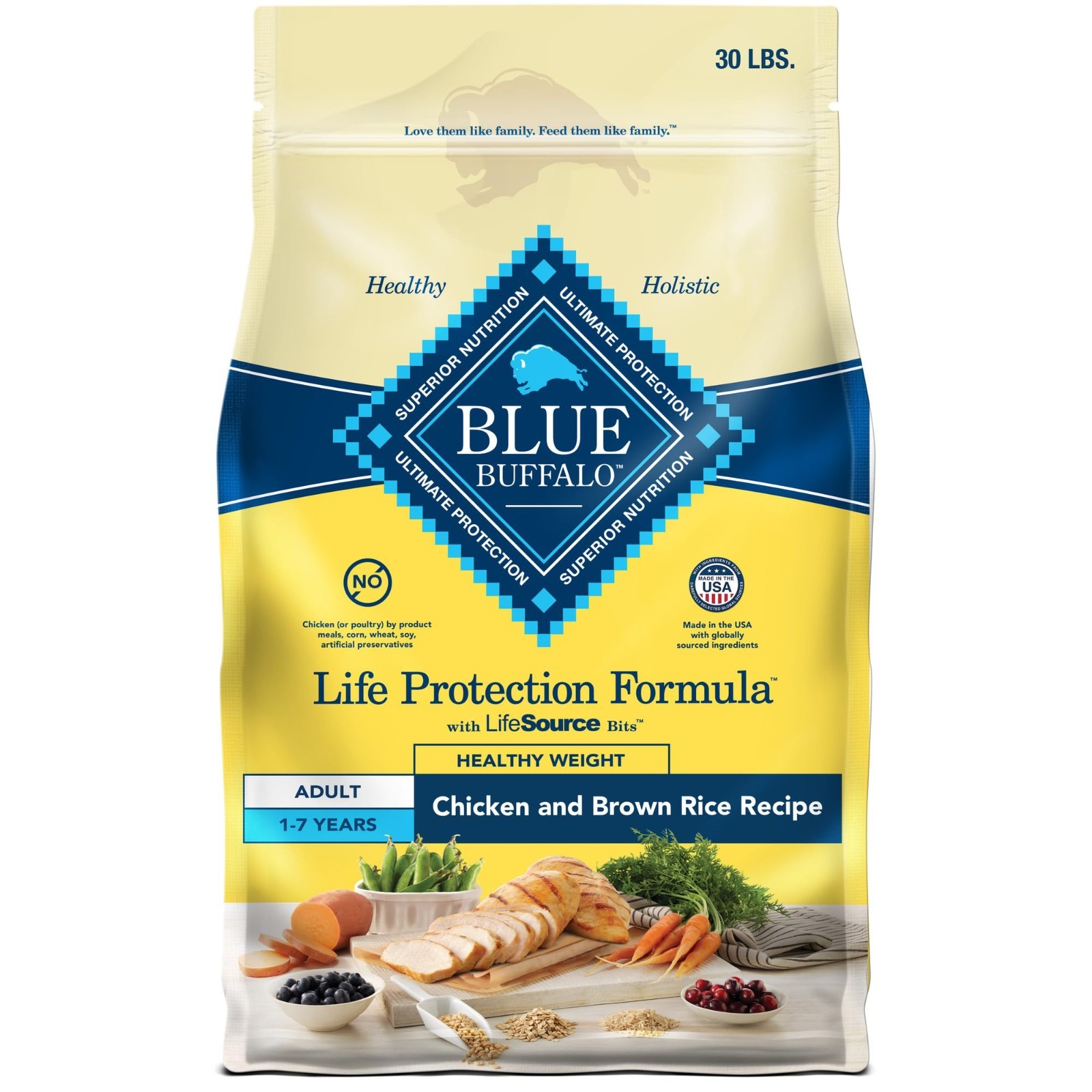 Blue Buffalo Life Protection Formula Adult Healthy Weight Dry Dog Food 30 lbs