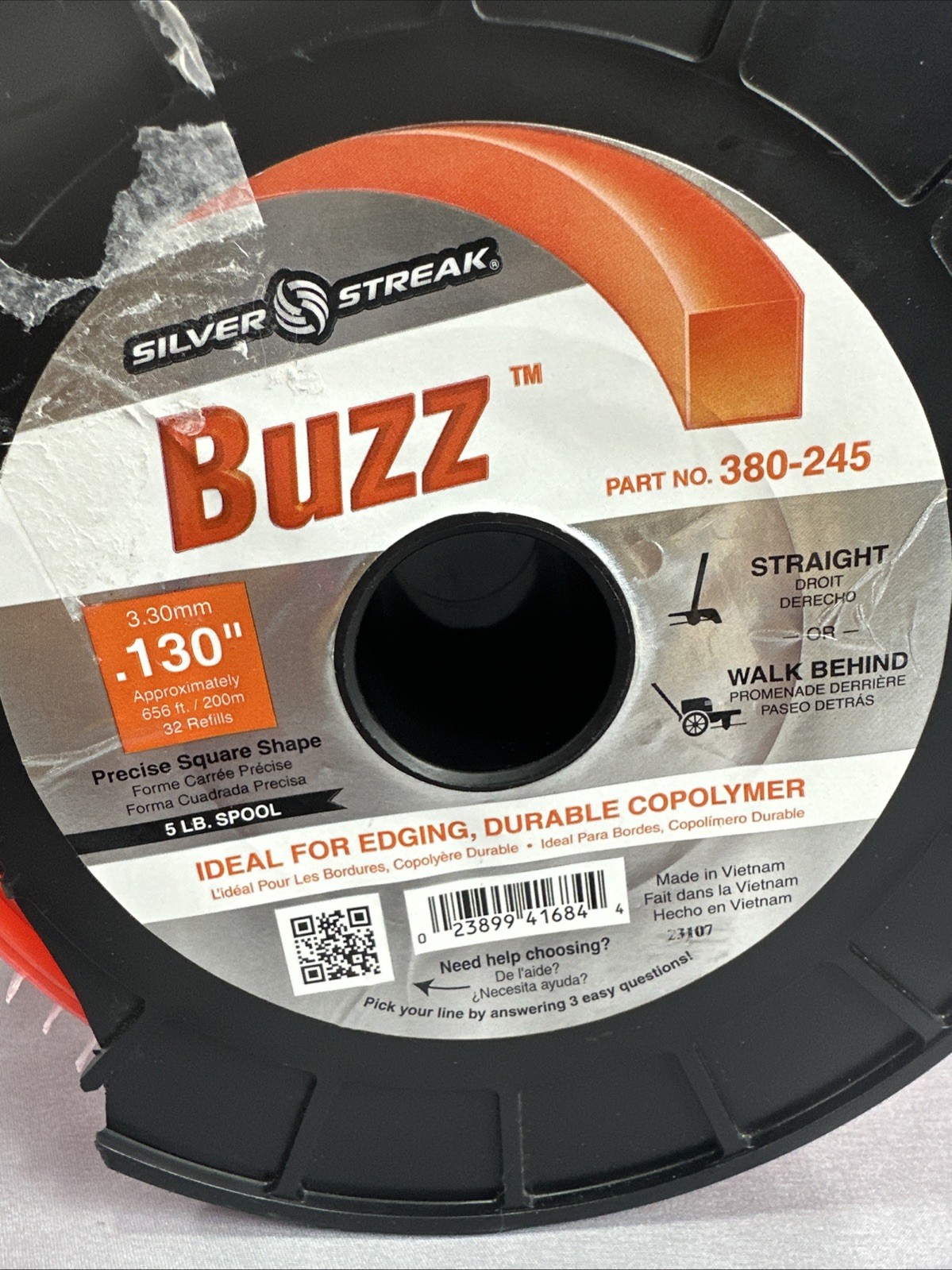 Silver Streak 380-245 BUZZ TRIMMER LINE FITS MODEL .130 5 LB. Spool -New