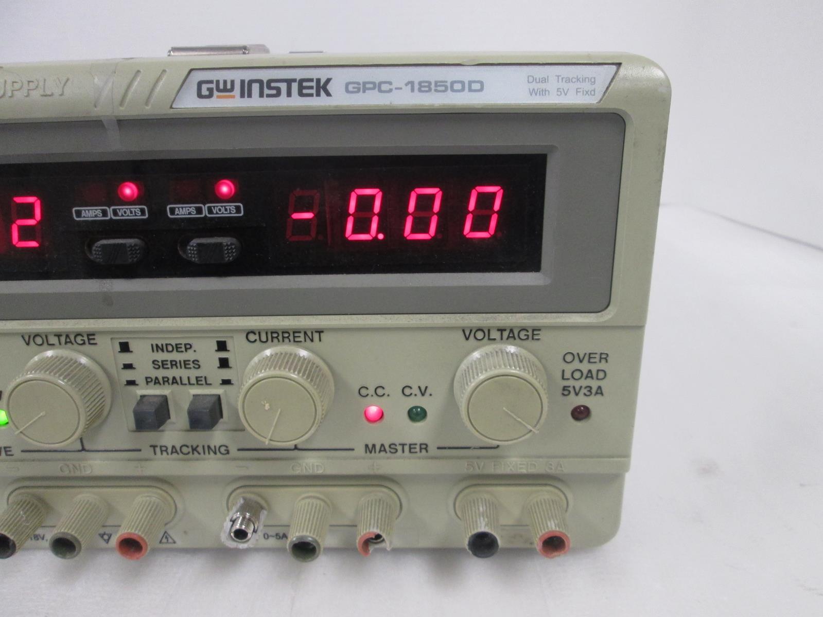 GW INSTEK GPC-18500 LABORATORY DC POWER SUPPLY DUAL TRACKING WITH 5V FIXD