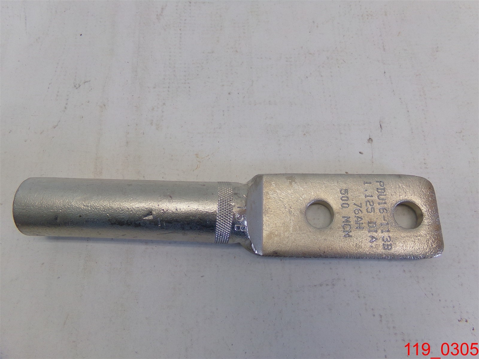 Qty=2: Travis 2-Hole Compression Lug 8″ PDU16-113B 1.125 Dia 76 AH 500 MCM