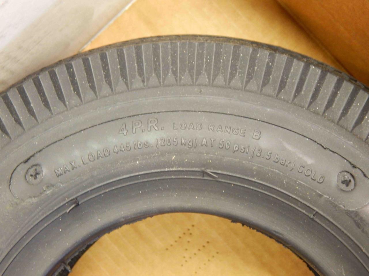 Transmaster 55A47A2-3, 4.10/3.50-6, 2530-01-294-3044 Tubeless Tire & Tube
