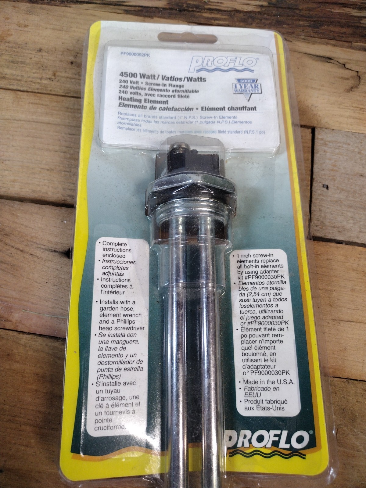 ProFlo PF9000092PK 4500W 240 Volt Screw In Flange Heating Element 1″ NPS **NEW**