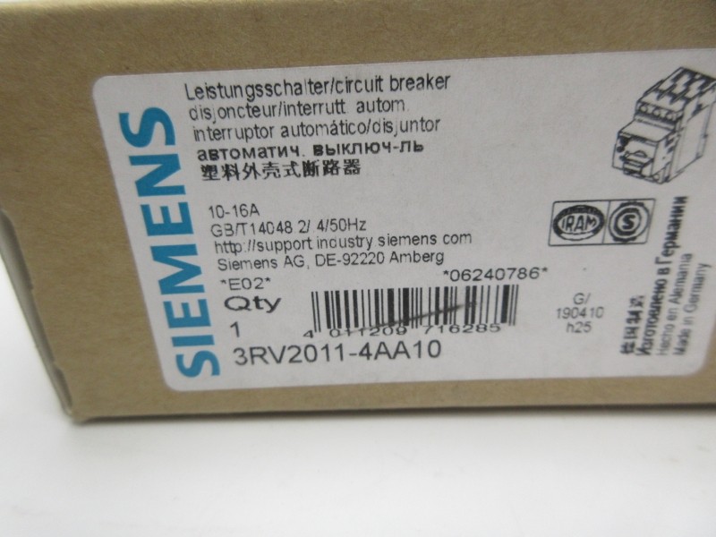 SIEMENS 3RV2011-4AA10 10-16A NSMP