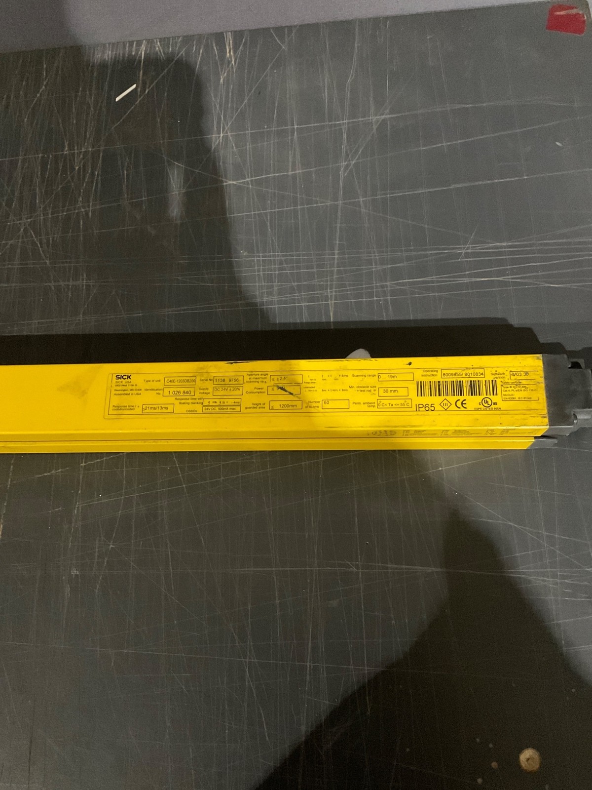 SICK C40E-1203DB200 C4000 Advanced Light Curtain Emitter (1200mm) USED