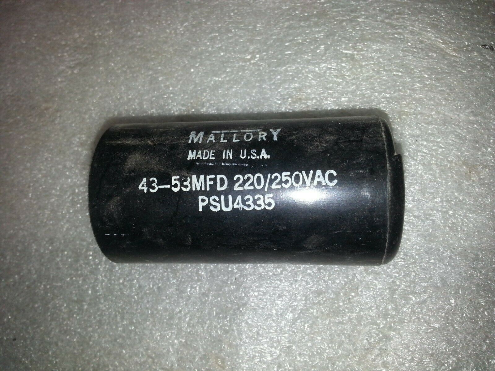 Mallory PSU4335 Motor Start Capacitor 43-53 MFD 220/250VAC Electrical Industrial