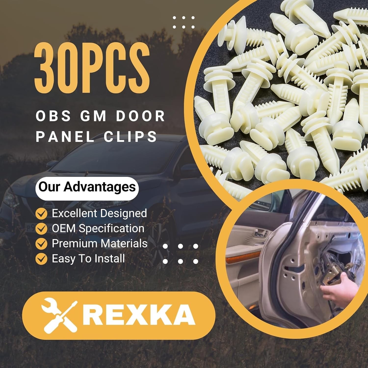 30Pcs Door Panel Clips Retainers 15545202 Compatible with GM Chevrolet GMC Truck
