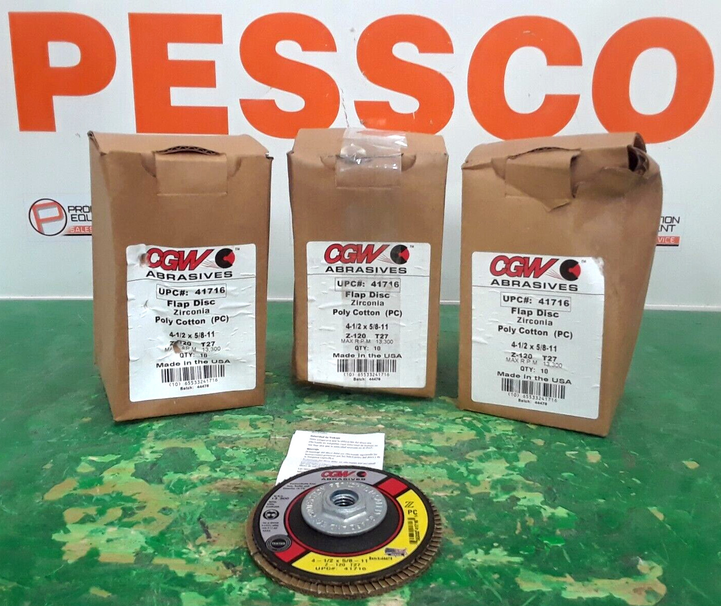 🟠CGW ABRASIVES TYPE 27 ZIRCONIA FLAP DISC PESSCO IS OFFERING 1 C042423-1-3 🗽