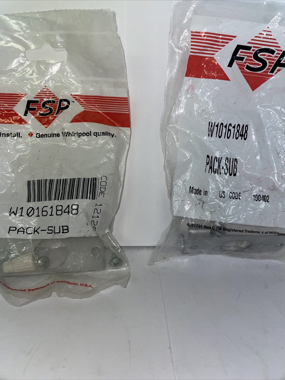FSP Whirlpool Genuine OEM Sub-Pack W10161848 (LOT of 2)New