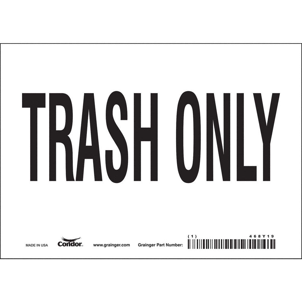 CONDOR 468Y19 Safety Sign,5 in x 7 in,Vinyl 468Y19