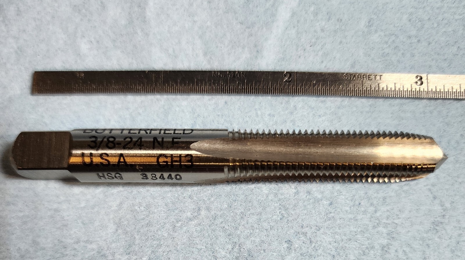 New UNION BUTTERFIELD 3/8″-24NF HSS TAP GH3 Bright Finish