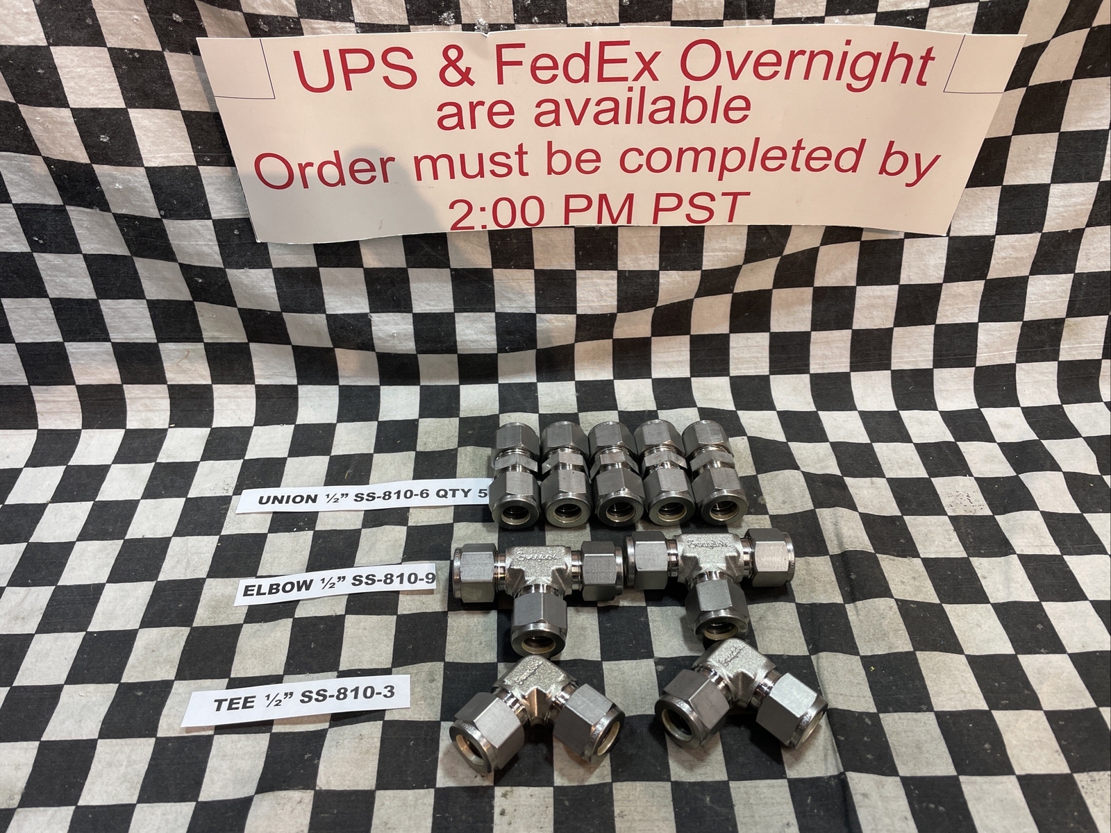SWAGELOK SS-810-3 SS-810-6 SS-810-9 TEE ELBOW 1/2″, LOT OF 9, SHIPSAMEDAY#163912
