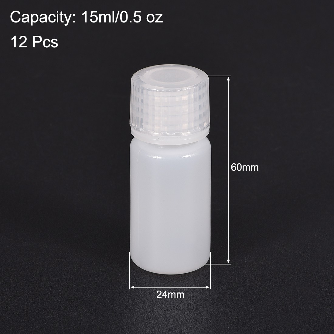 12Pcs Plastic Lab Chemical Reagent Bottle 15ml/0.5 oz Storage Bottles White