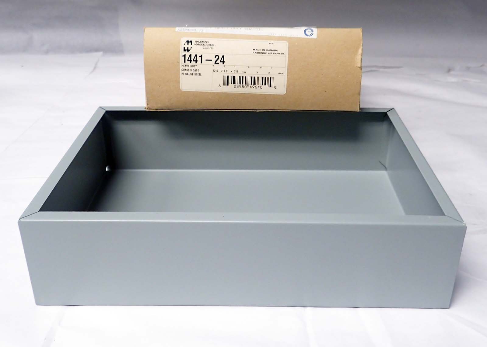 HAMMOND 1441-24 HEAVY DUTY STEEL CHASSIS GREY 12″x 8″x3″ NOS