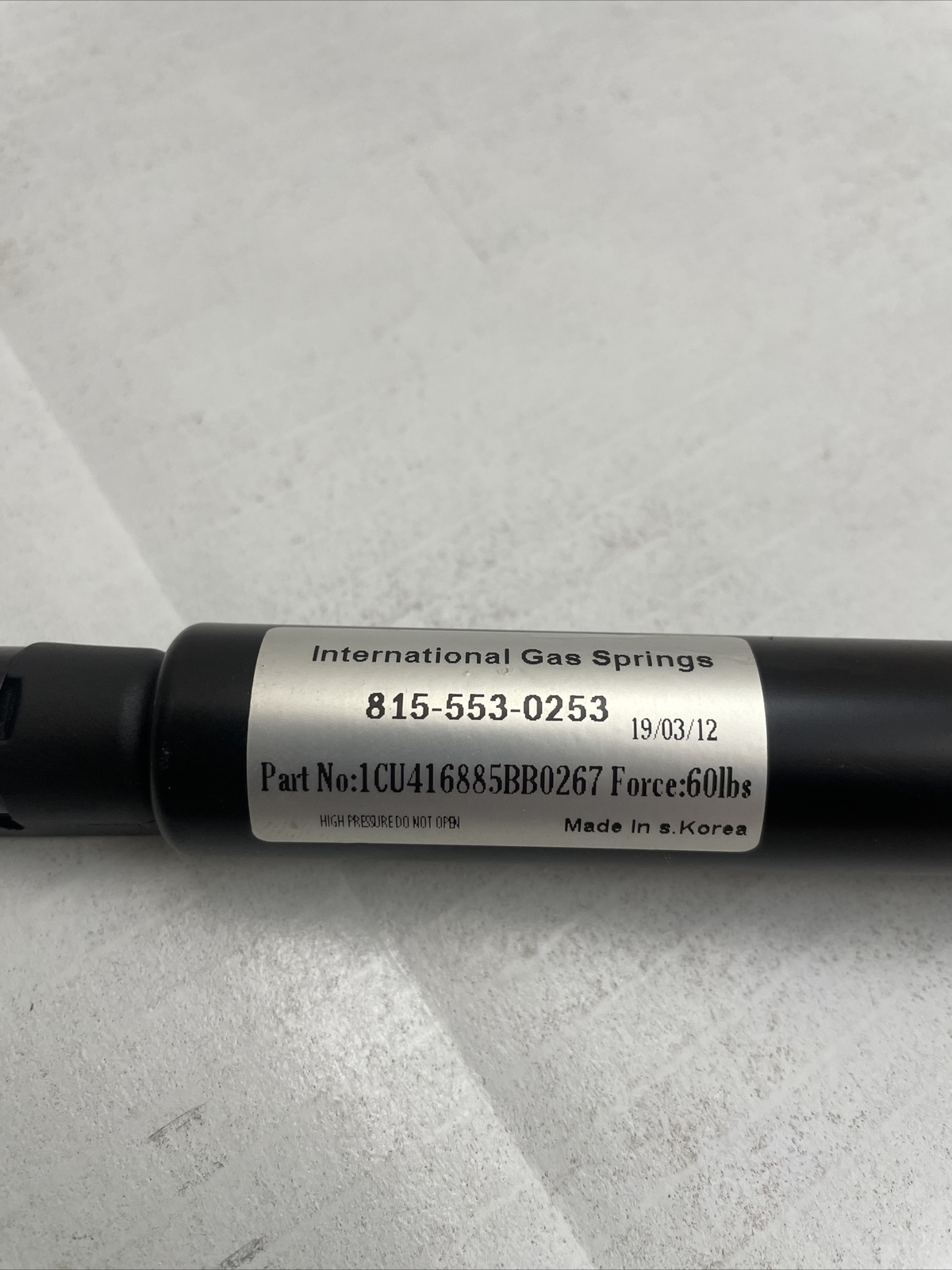 International Gas Springs Shock, Strut, 36 1/4 Inch 1CU416885BB0267 60LBS FORCE