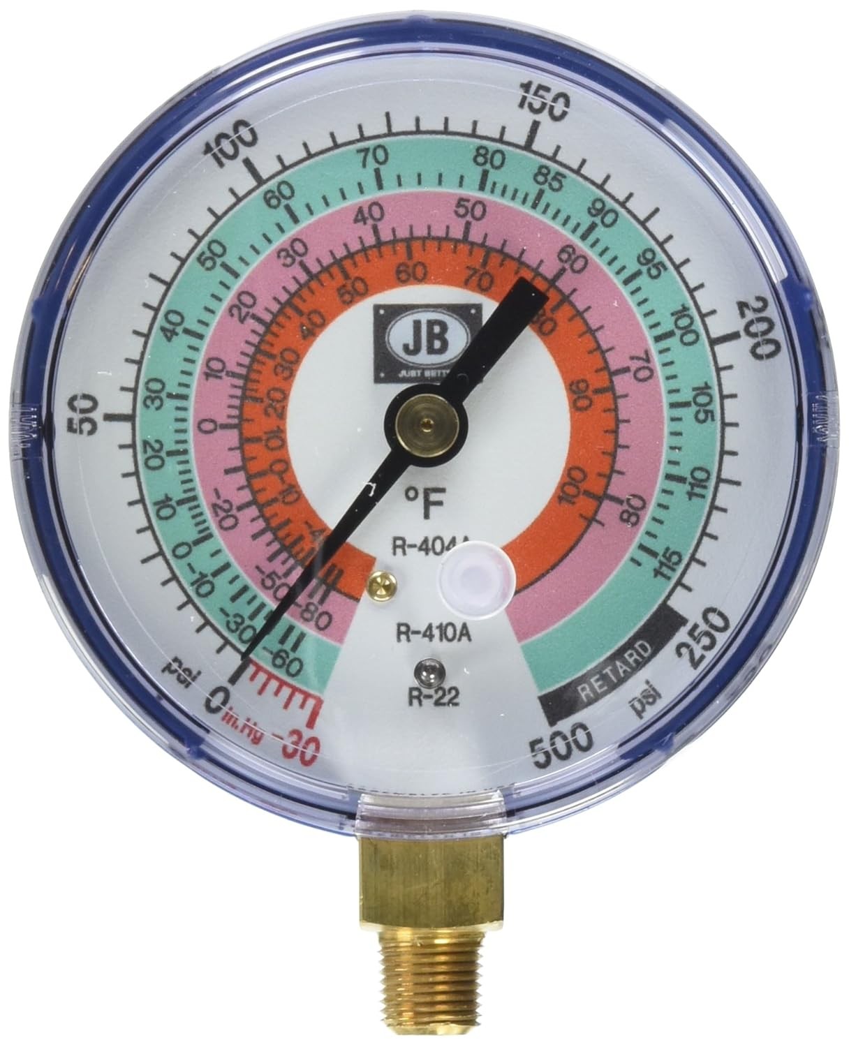 JB Industries M2-820 Manifold Gauge Low Side Compound 3-1/8 In Dial
