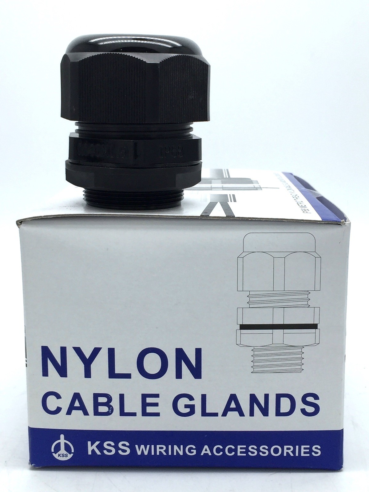 KSS AG-40 Nylon Cable Glands Metric Thread M40 with Locknuts Black IP68 x24 pcs
