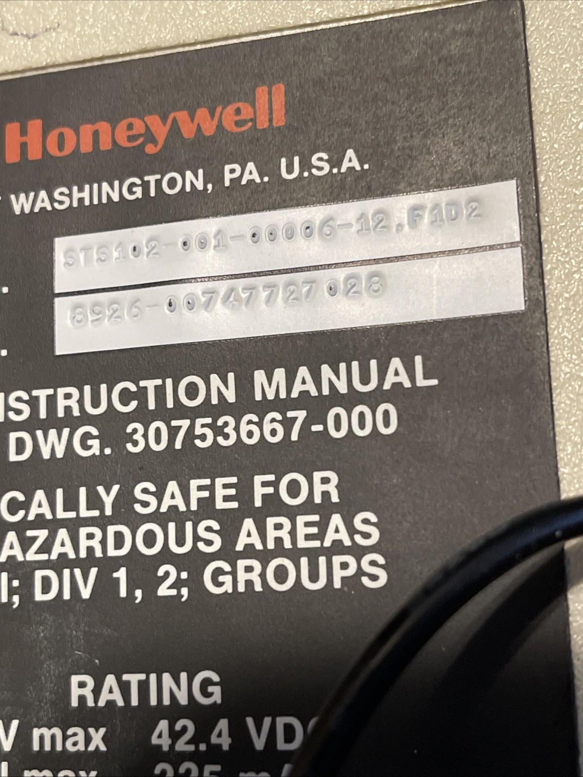 Honeywell STS100-001-00006- – 12. F1D2 Smart Field Communicator Unit