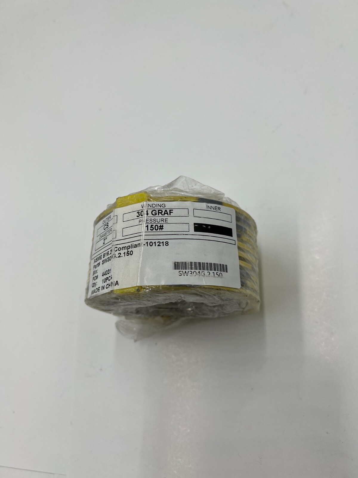 Pack of 10 Spiral Wound Gasket SW304G.2.150 2 in Diameter 304 Graf Winding CS