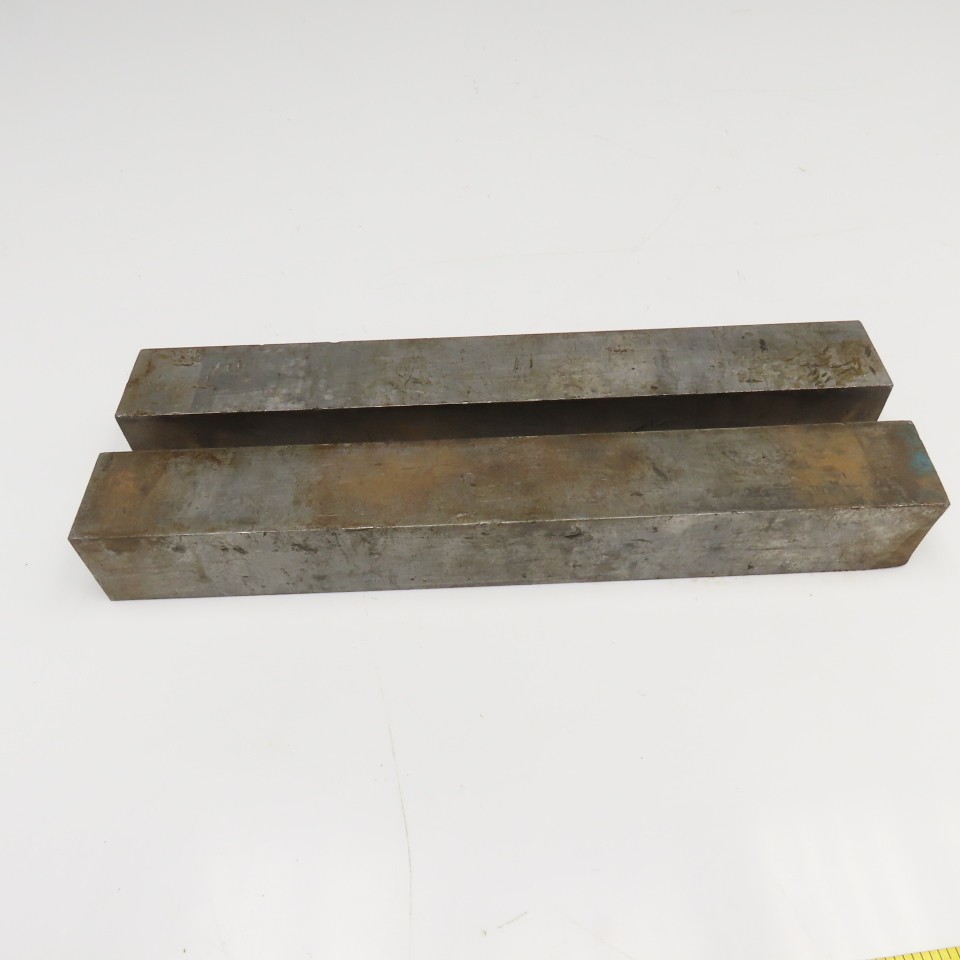 2″ Square Mild Steel Bar Stock 12″ OAL Lot Of 2