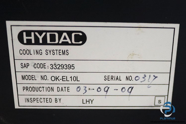 HYDAC OK-EL10L-S/2.1/400V-50HZ COOLING SYSTEM ABB MOTOR_400 V AC, 50 Hz_3 phase