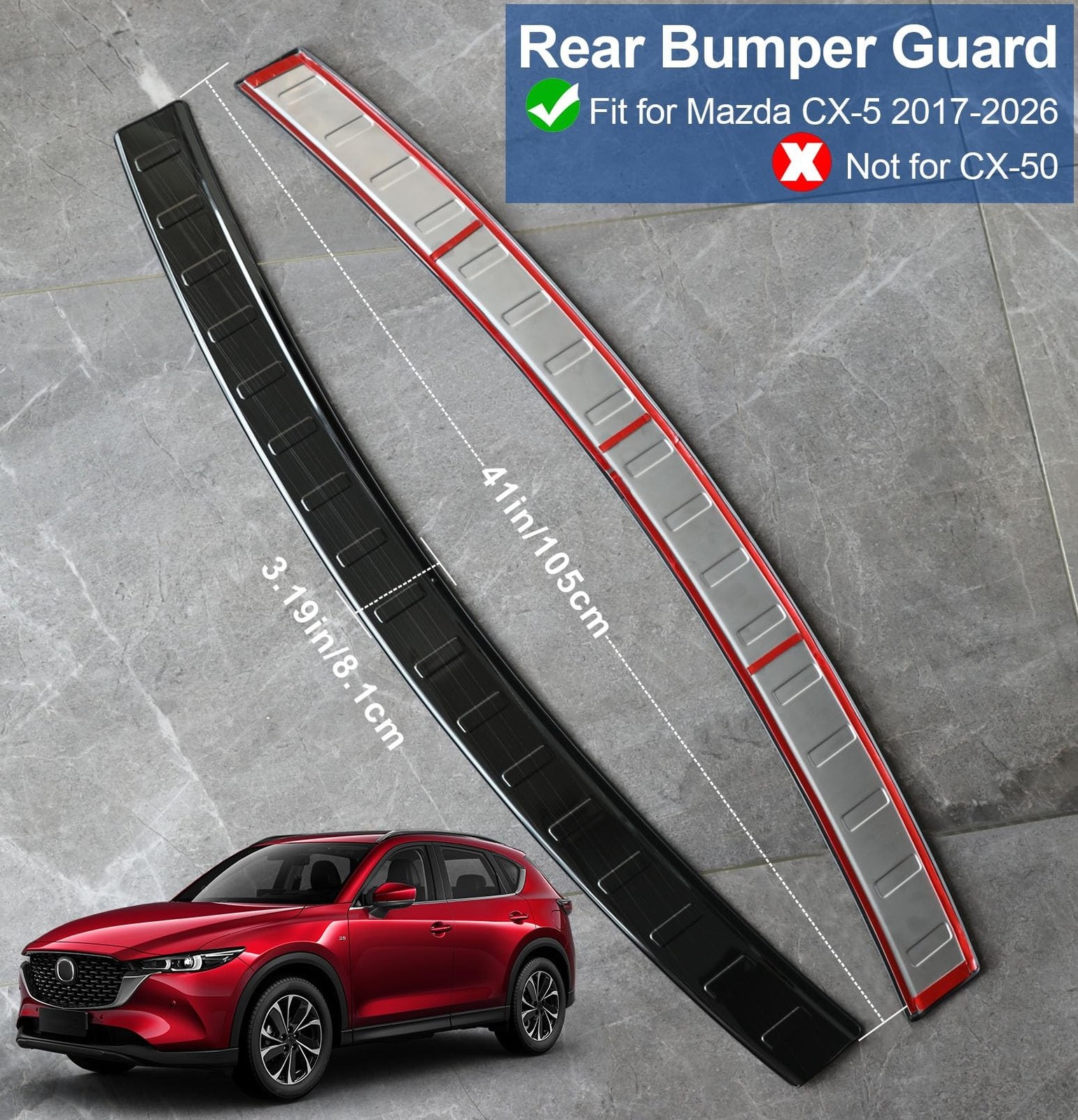 Rear Bumper Protector for Mazda CX5 2017-2025, 304 Stainless Steel Material R…