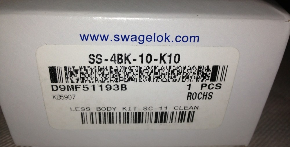 Swagelok SS-4BK-10-K10, N/O, SS, Air Actuator Kit ShipSameDay #1614B