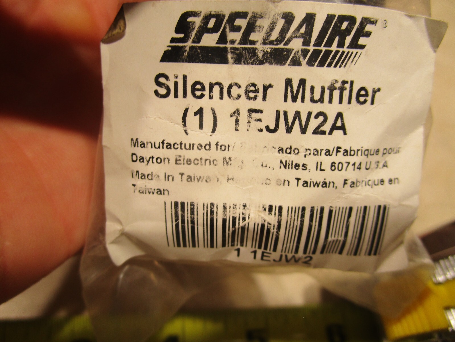 SPEEDAIRE 1EJW2A SILENCER MUFFLER, S0720