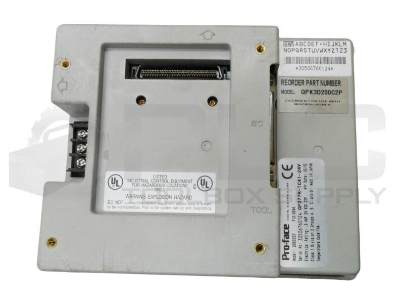 PROFACE GP377R-TC41-24V TOUCHSCREEN OPERATOR PANEL 6″ .8A 24VDC 20W 2880037