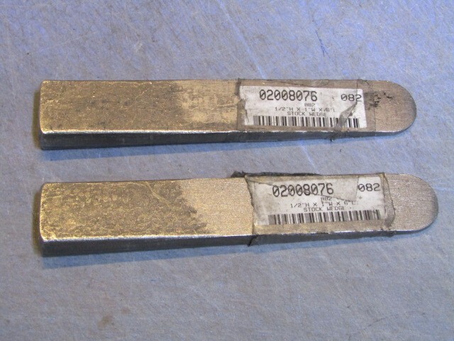 2 – 6″ Stock Wedge # 882, 02008076, 1/2″ H x 1″ W x 6″ L. NEW
