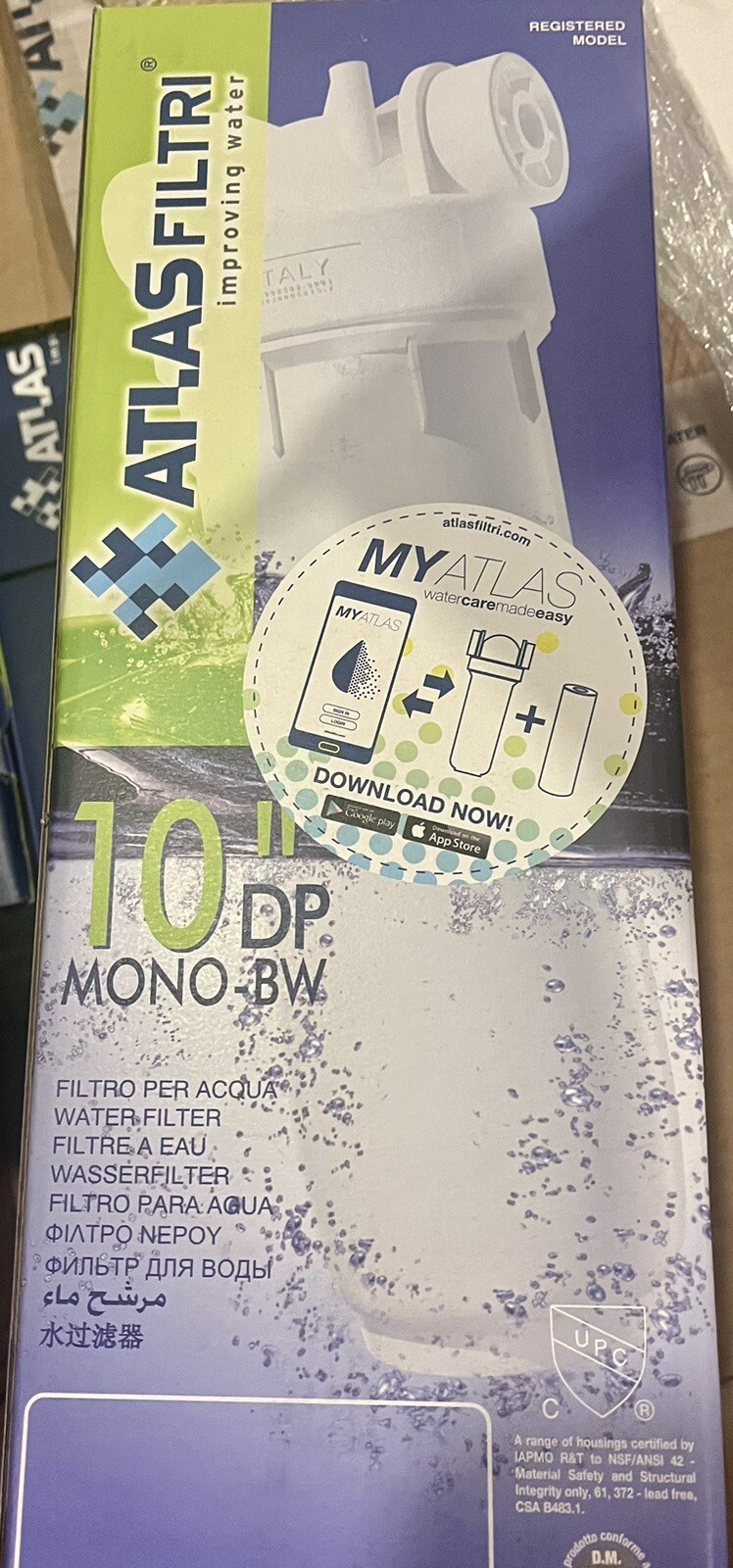 Atlas Filtri 10″ DP Mono-BW, DP Water Filter Housing, NEW In Box!