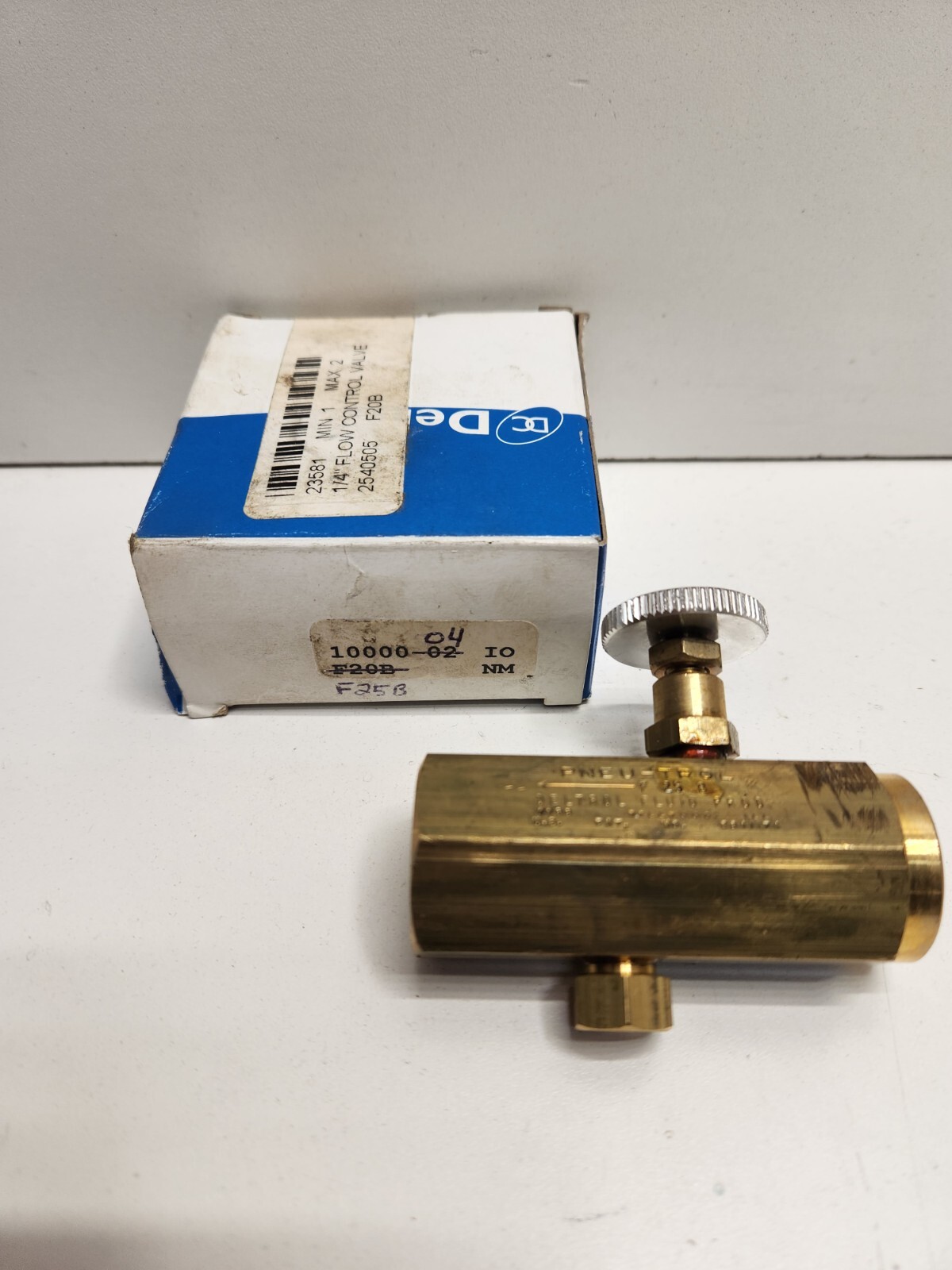 NEW OLD STOCK! DELTROL 1/4″ BRASS FLOW CONTROL VALVE 10000-04 F25B