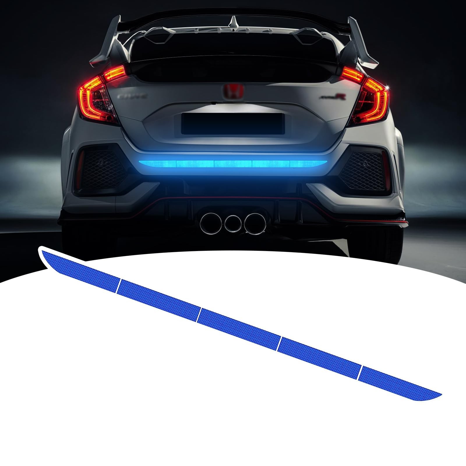 Car Rear Bumper Cover Guard Reflective Sticker Anti-Scratch Trunk Protector