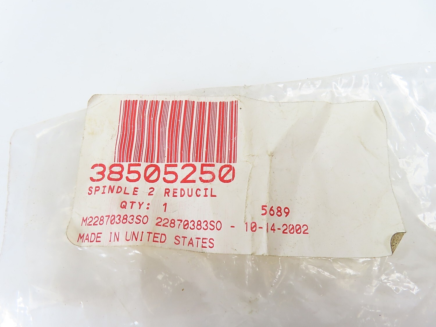 Milwaukee 38-50-5250 OEM Spindle 2 Reducil 38505250 (NOS) NEW NO BOX