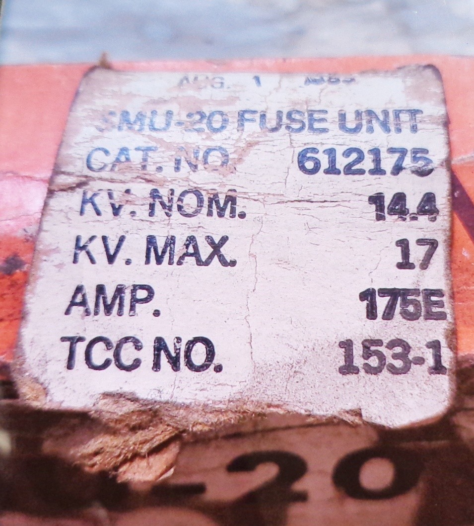 NEW S&C 612175 / SMU-20 FUSE UNIT TCC 153-1, 17KVA MAX 14.4KVA NOM 14K AMP