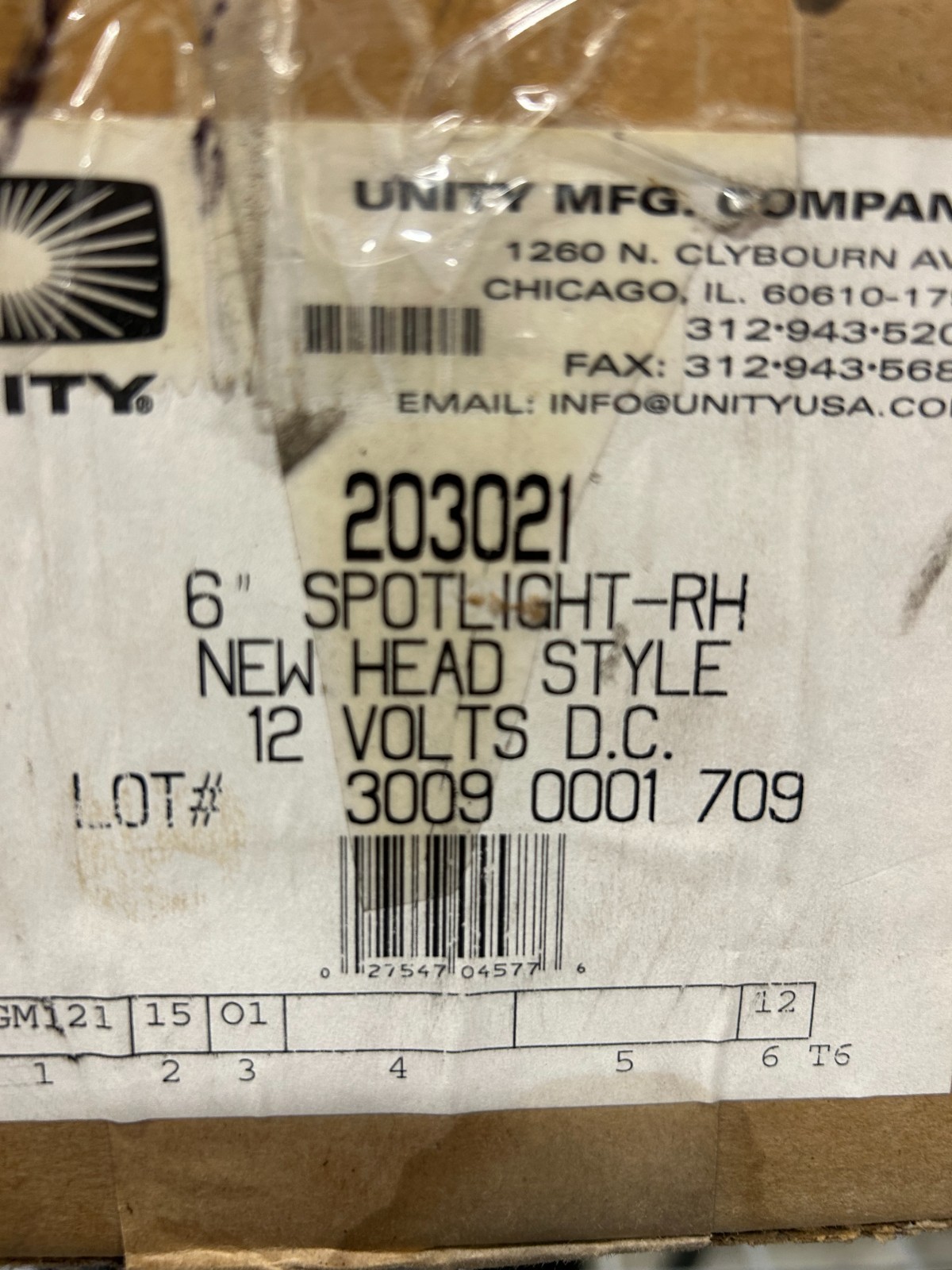 Unity 203021 6” Spotlight RH