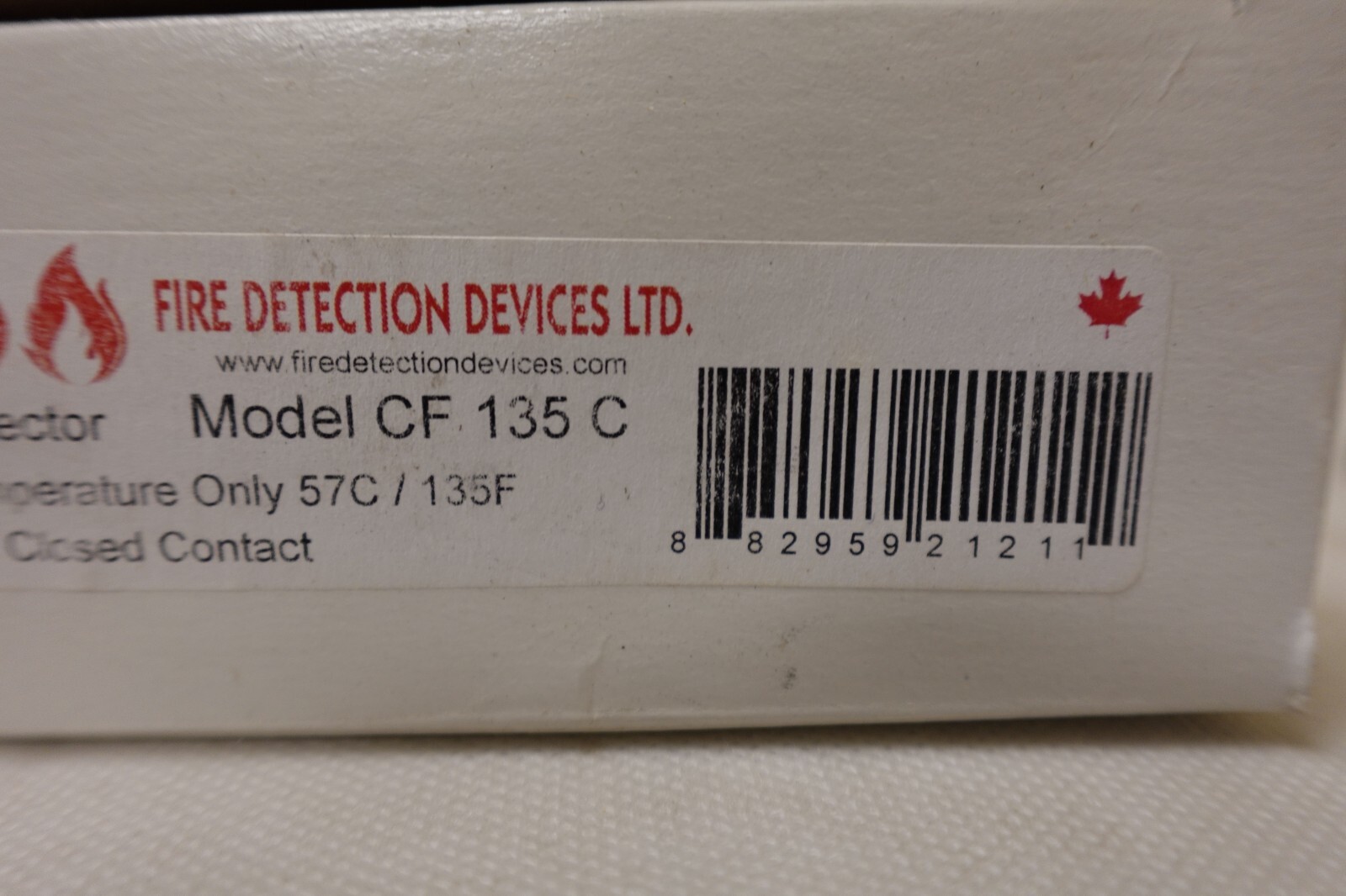 FDD Fire Detection Devices – Heat Detector CF135 / CF135C – 250VDC 0.1A NOS