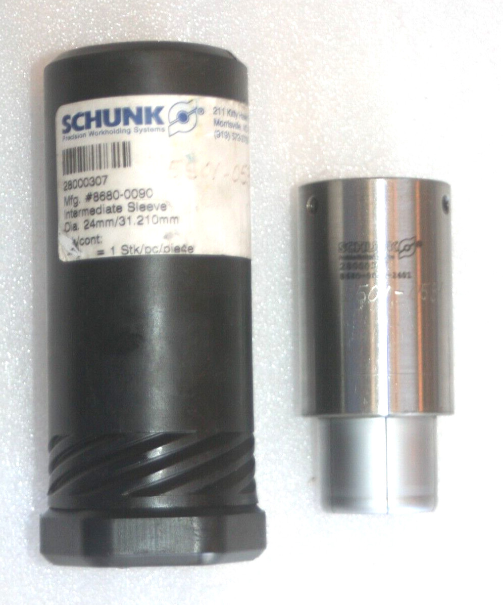 SCHUNK 28000307 Intermediate Sleeve w/Step 24mm ID, 31.210mm OD, * NEW *