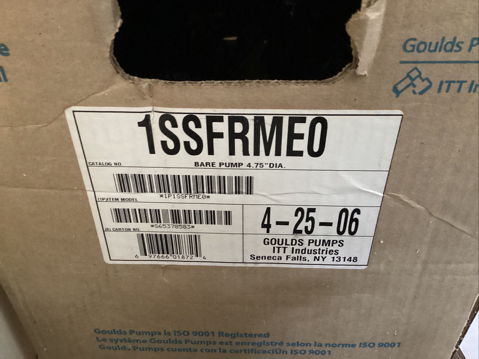 NEW GOULDS ICS-F CF8M Pump 1SSFRME0 Stainless Steel 1 1/4 x 1 1/2” Free Ship
