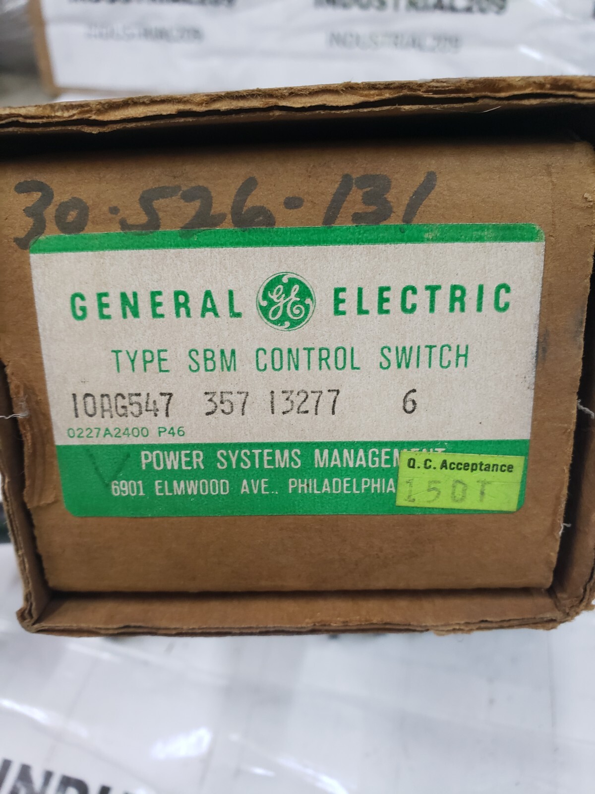 GE CONTROL SWITCH 10AG547 357 13277