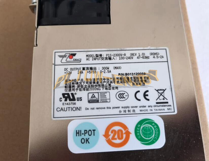 1PC Used EMACS P1S-2300V-R 300W server power supply