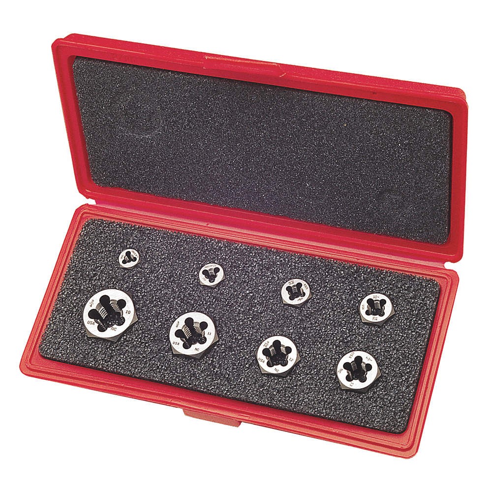 GREENFIELD THREADING 403512 Die Set,UN,HSS,8pc 53PT25