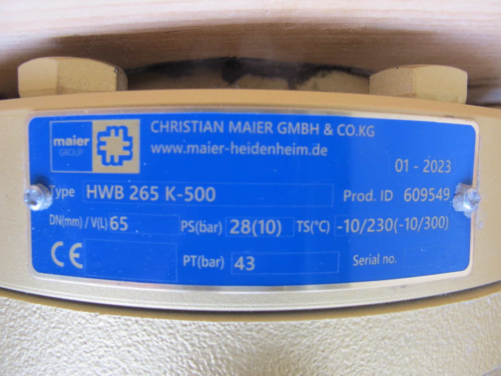 New CHRISTIAN MAIER HWB 265 K-500 Rotary Joint 28 PSI 10 bar HWB265 K500 Union